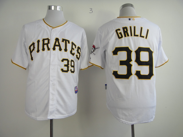 Men Pittsburgh Pirates 39 Grilli White MLB Jerseys